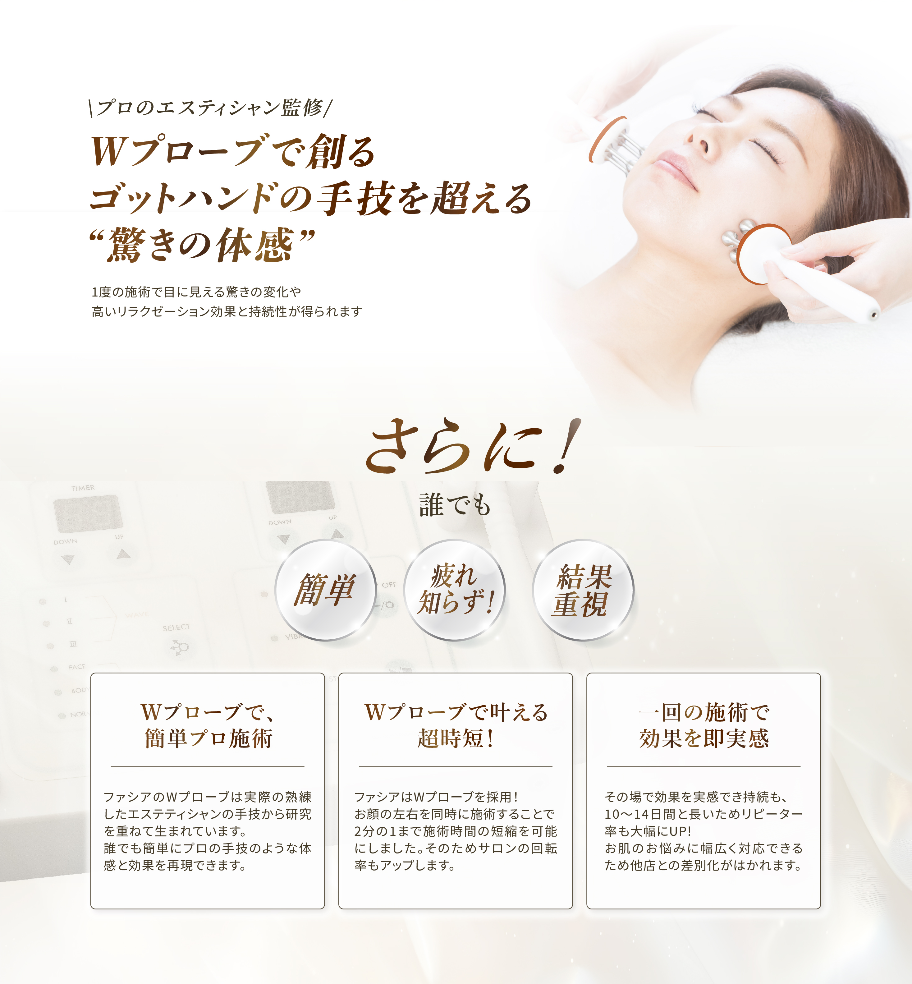 Wプローブで創るゴッドハンドの手技を超える驚きの体感